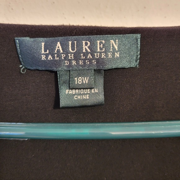 Lauren Ralph Lauren Black Sequin Cowl Neck Ruched Evening Gown Dress 18W Cocktai - Picture 4 of 6